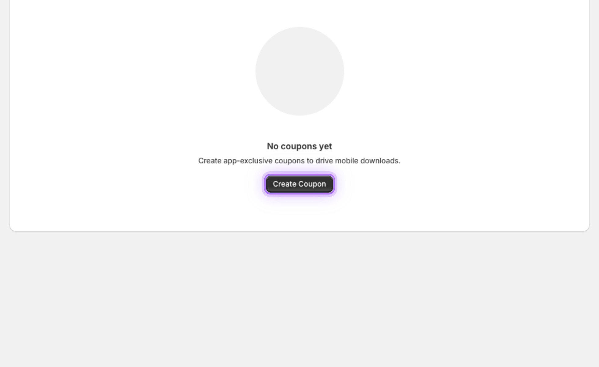 Create coupon button