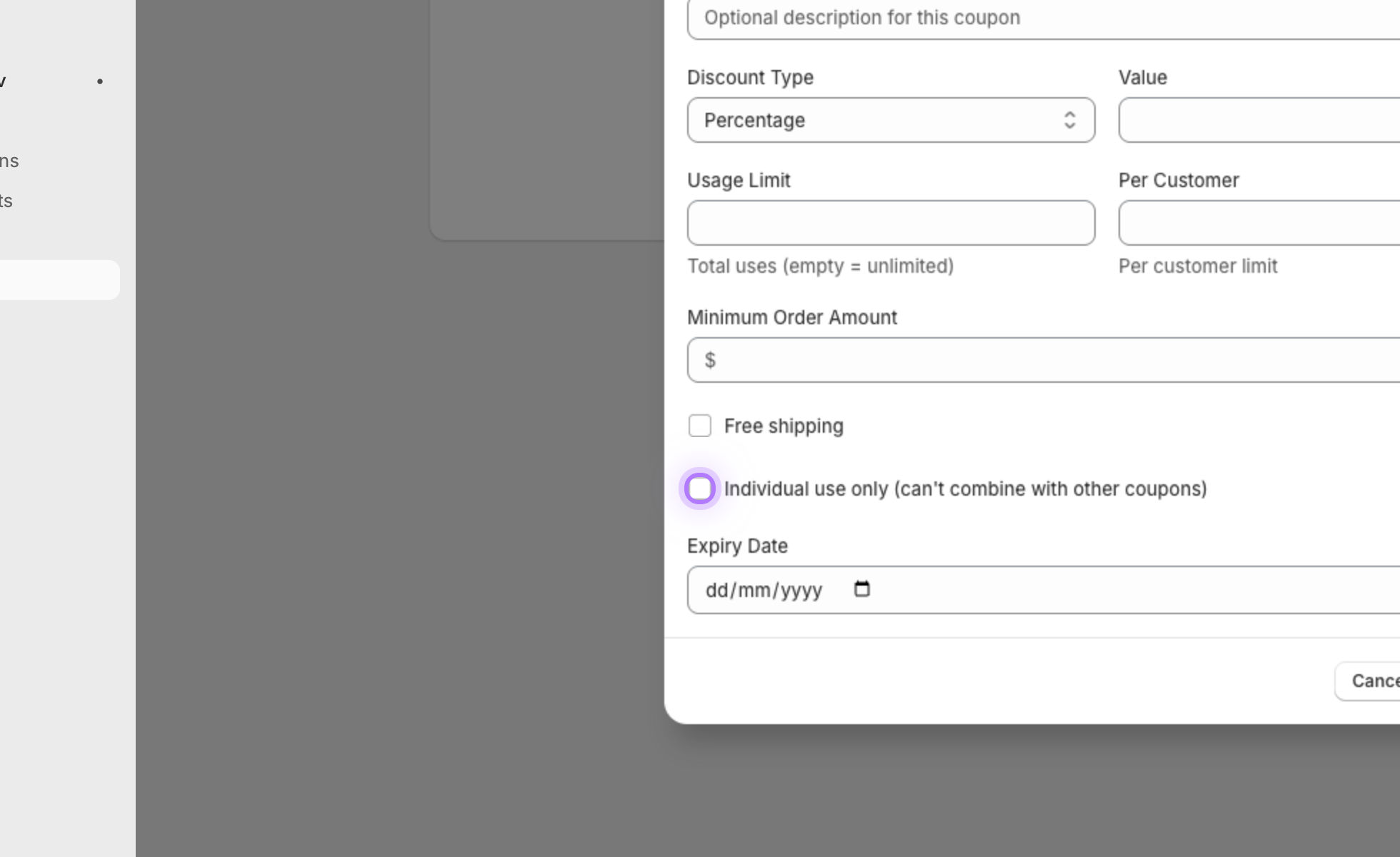 Individual use toggle