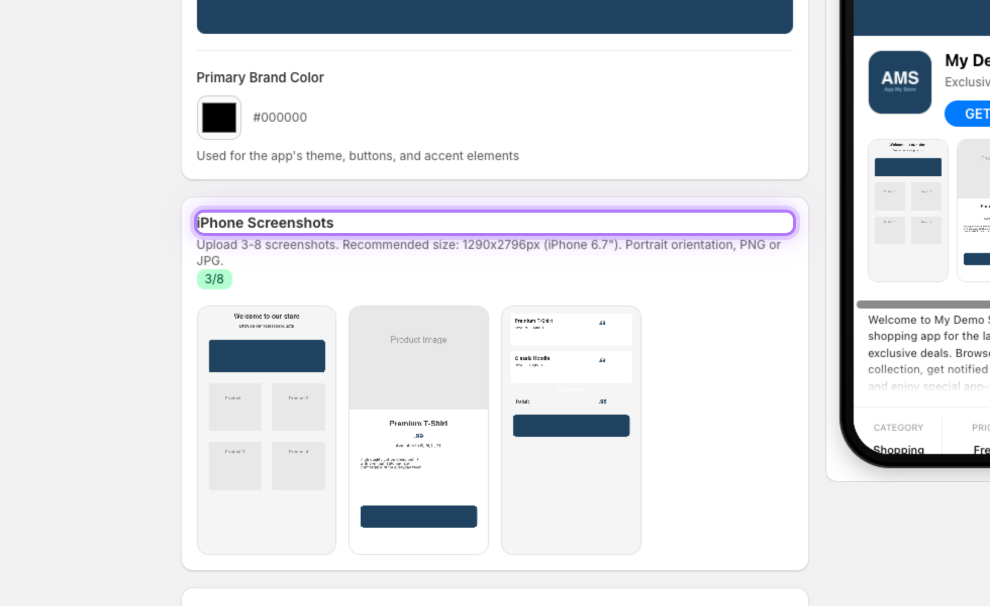 Screenshots upload